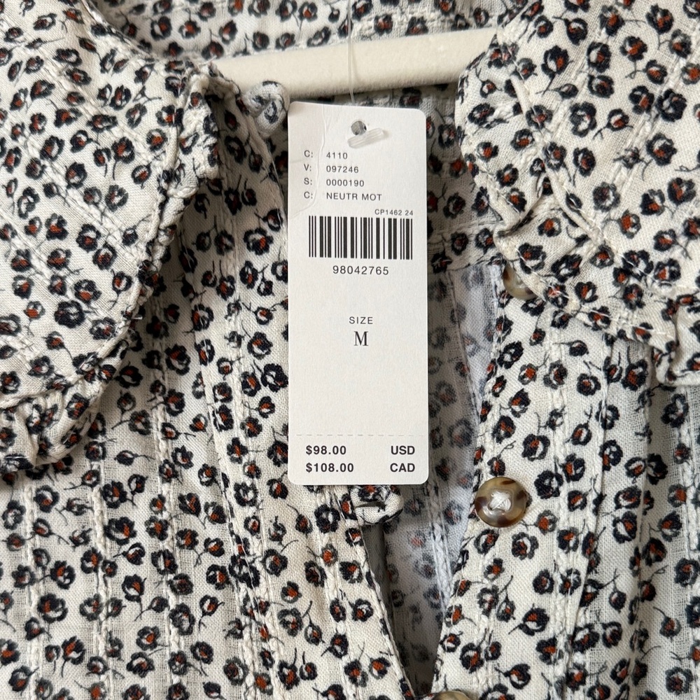 Pilcro Black and White Floral Blouse - Picture 4 of 6